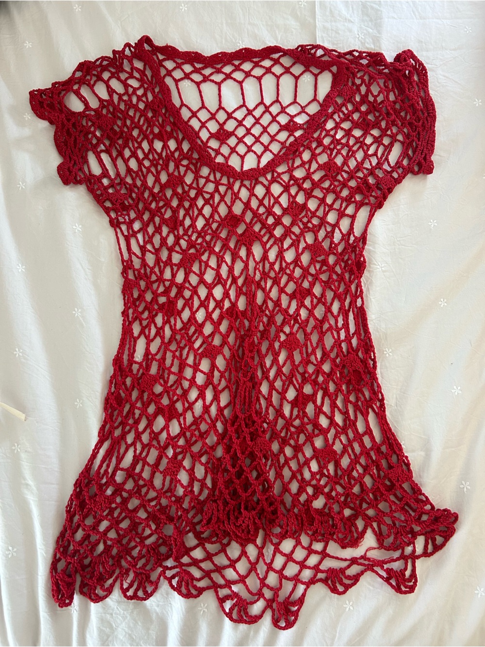 Y2K Red Knit Cover Up